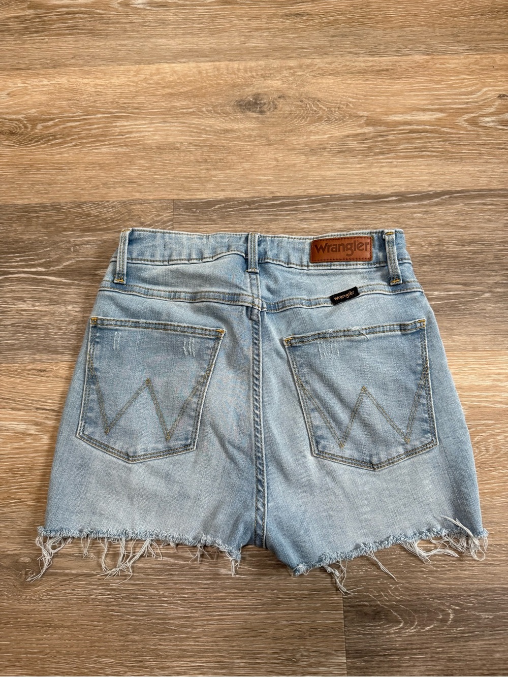 Wrangler Light Wash Distressed Denim Cutoff Shorts